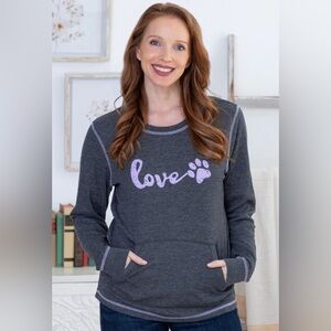EUC!! Love Paw Thermal Long Sleeve Top - Size Large - Color Gray